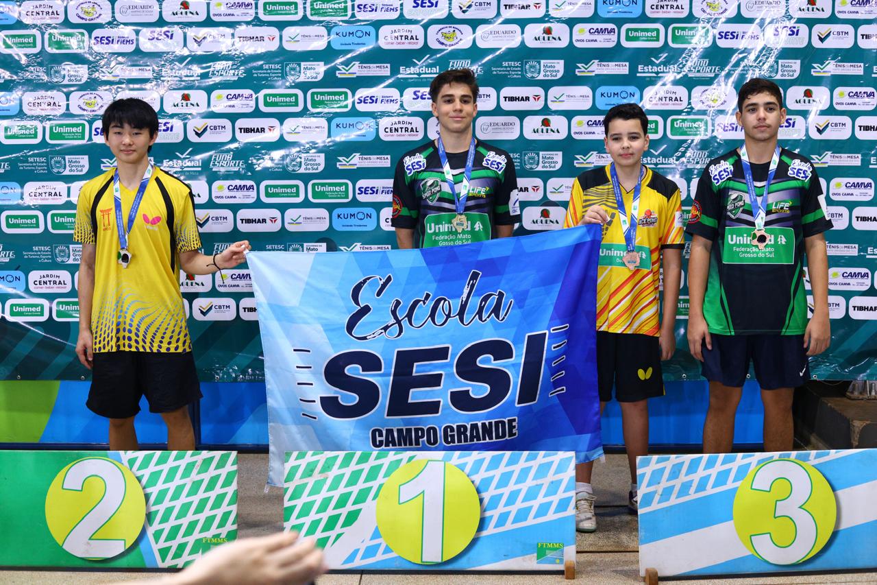 Atletas do Sesi dominam o pódio na 2ª etapa do Estadual de Tênis de Mesa