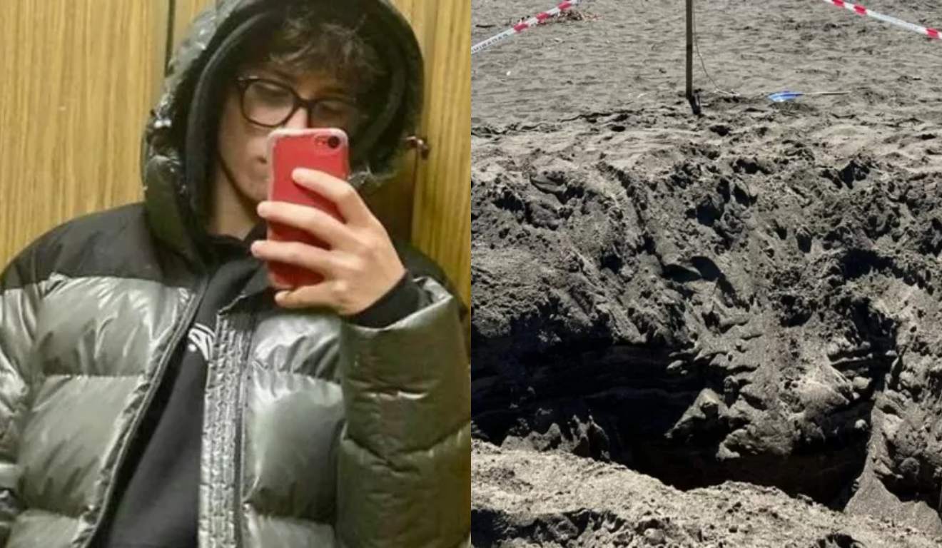 Jovem morre soterrado na frente da família após cavar buraco na areia da praia